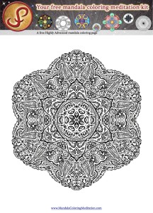 A 6 pointed highly detailed adult mandala coloring page