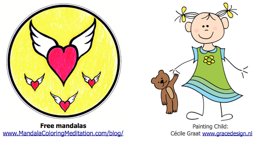 child with cancer heart mandala coloring page